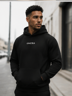 GNZRA Essential Heavyweight Hoodie — Black